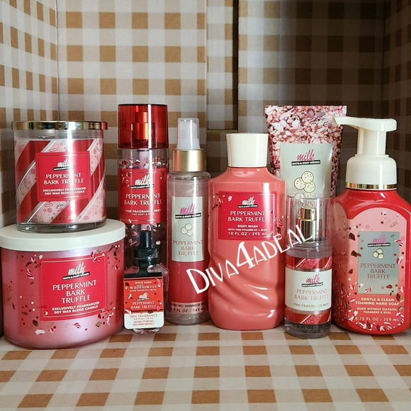 New! Bath & Body Works X Milk PEPPERMINT BARK TRUFFLE 9PC Collection Set Bundle - Picture 1 of 6